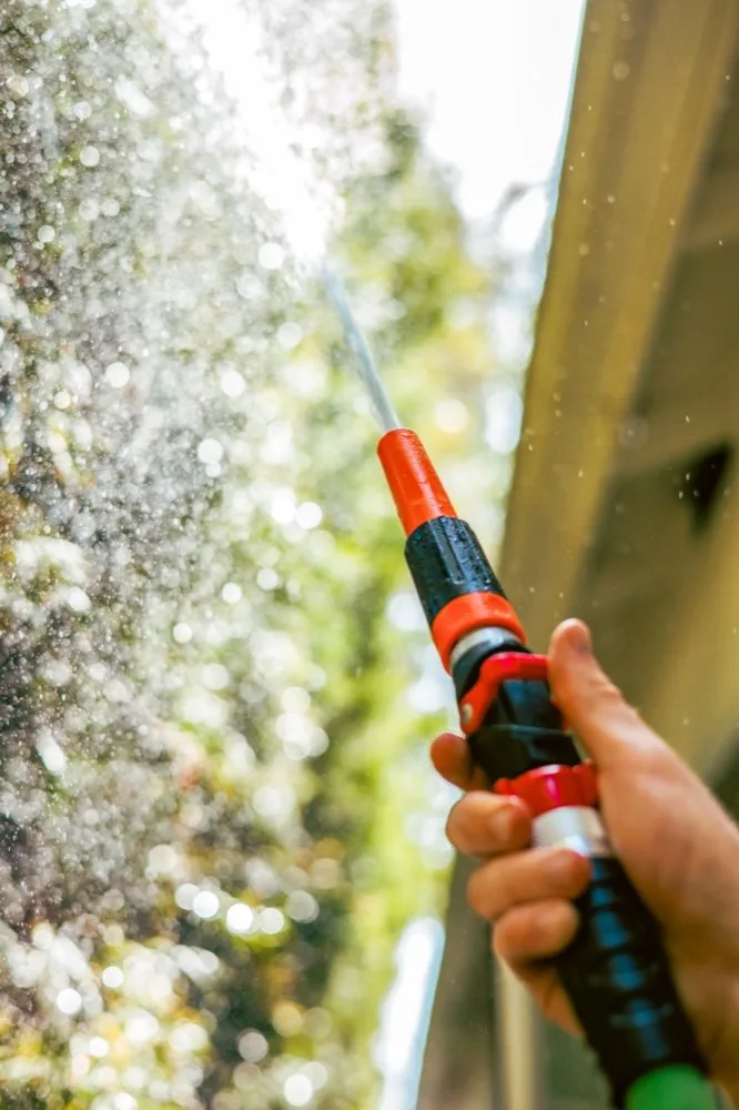 Retardant being applied to a home
